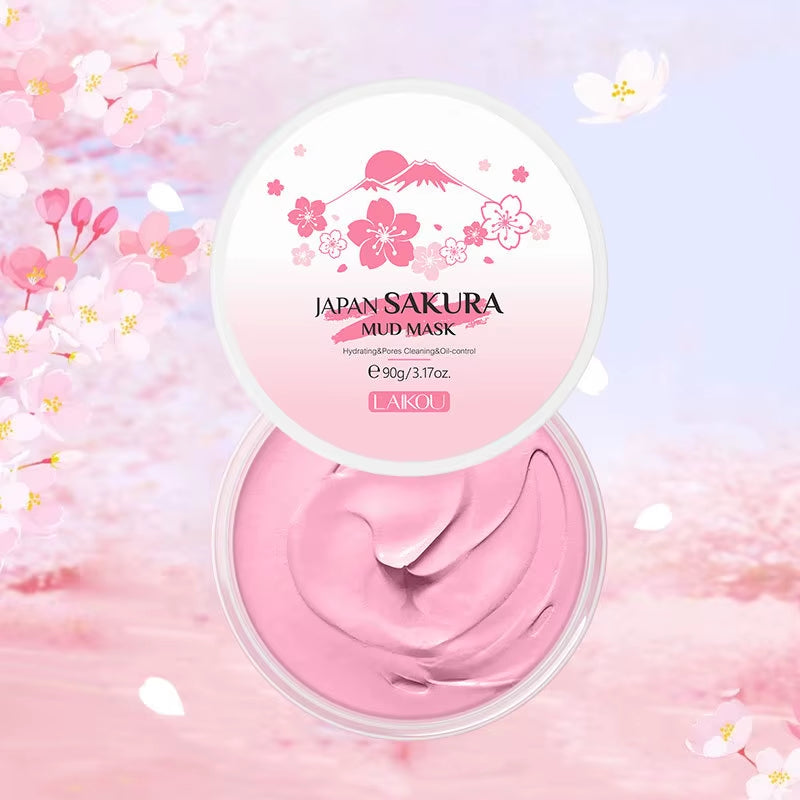 Natural Sakura Volcanic Mud Mask for Face Deep Cleaning