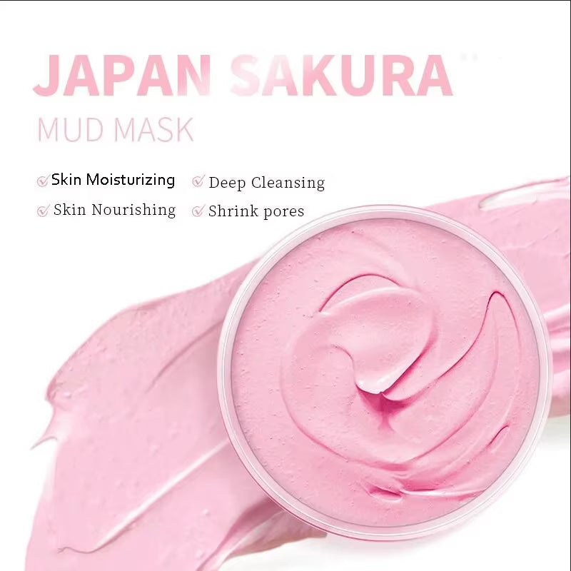 Natural Sakura Volcanic Mud Mask for Face Deep Cleaning